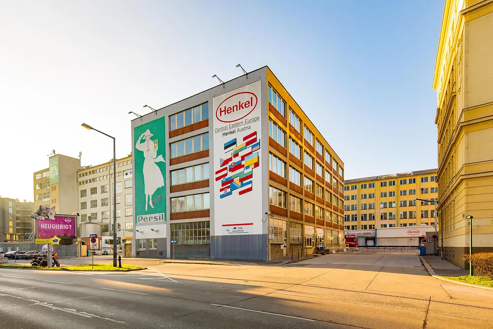 Das Henkel-Werk Wien im Jahr 2017, Ansicht: Erdberger Lände.